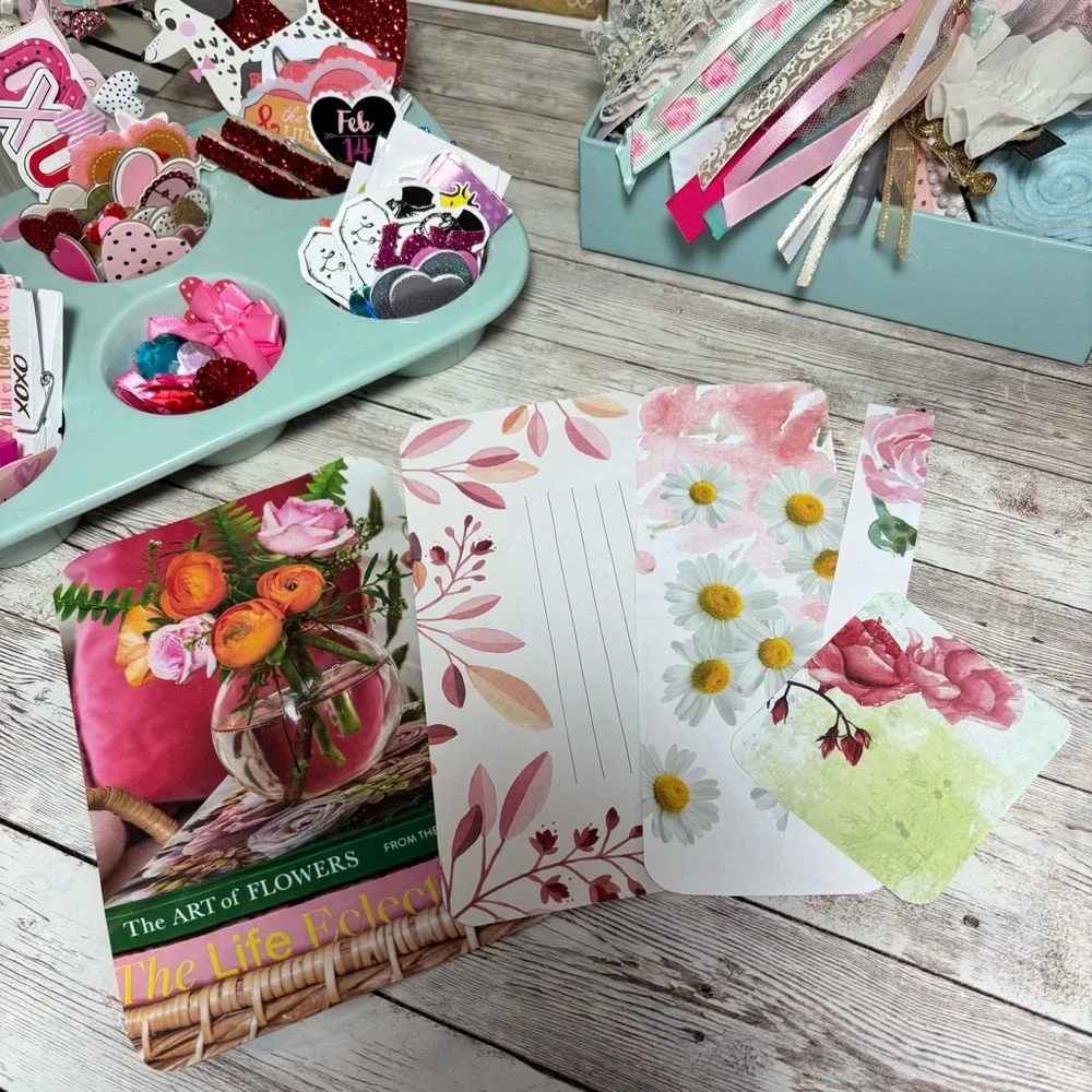 Junk Journal Floral Themed Paper Scrap Pack Kit Collage Scrapbook Planner Spring - Picture 2 of 10